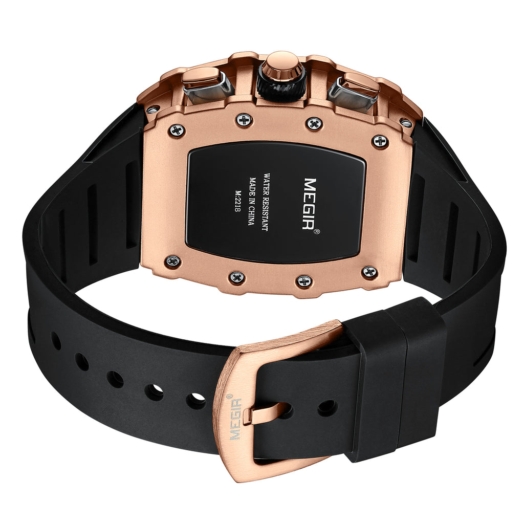 MEGIR Luxury Outdoor Sport Wristwatch for Men Silicone Waterproof Watches Quartz Military Watch Male Clock Chronograph 2218
