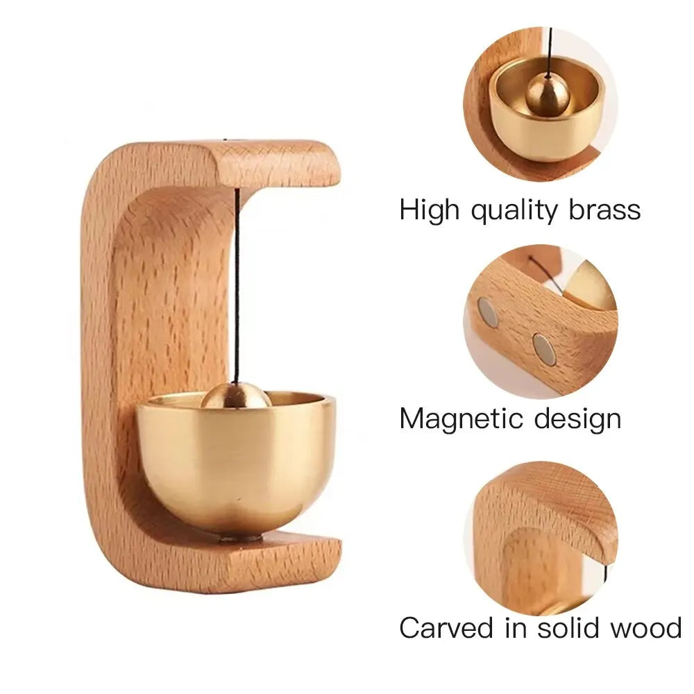 Magnetic Copper Wind-bell with Beech Wood and Brass